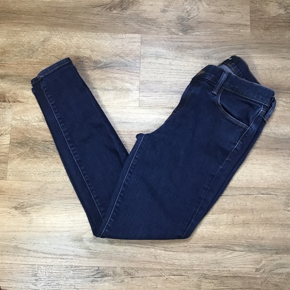 J Brand Jeans Size 27 Denim Capri Pure Ankle Mid Rise Stretch Fabric Dark Blue